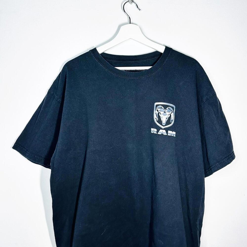 Dodge Ram Short Sleeve Graphic Logo T-Shirt Black Cotton Men Size XL - Picture 4 of 6